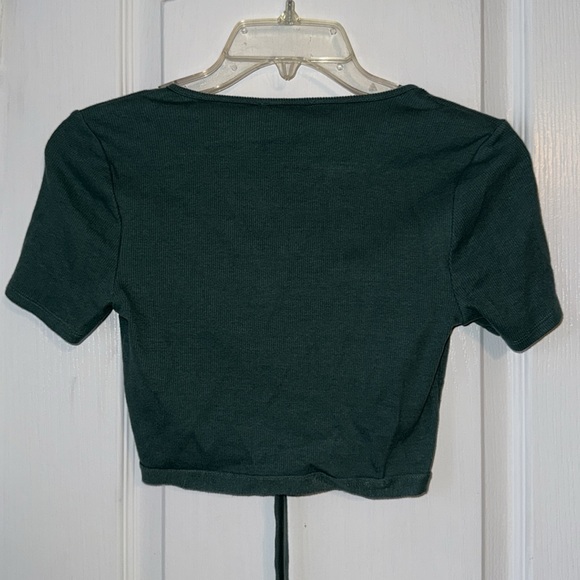 NWT Zara teal TIED RIB TOP - Picture 4 of 10